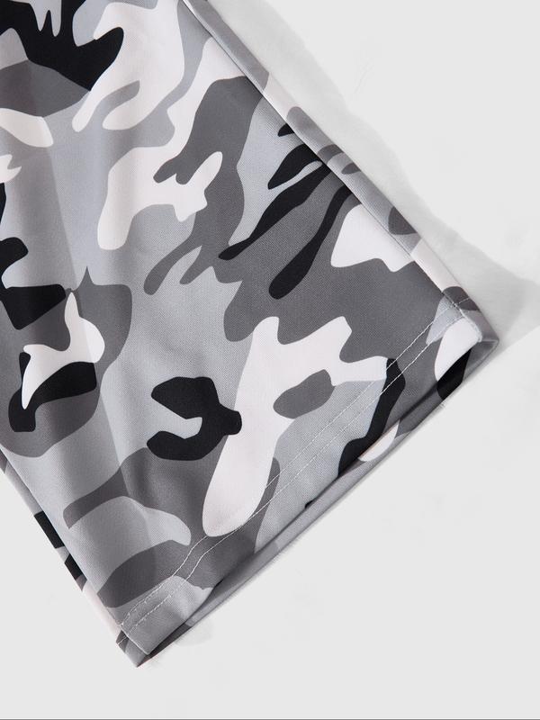 Men's Casual Military Camo Pants, Thorn Print Loose-Fit Drawstring Wide Leg, All-Season Comfortable Fabric, Perfect for Daily Wear