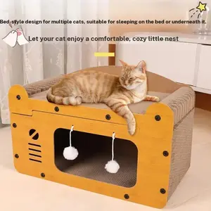 Large Cat Scratching Board and House Manufacturer, Double-Layer Integrated Climbing Frame, Summer Cat Villa, Pet Furniture, Scratcher, Bed