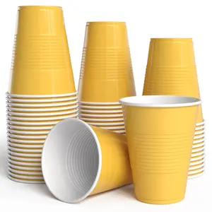 18 Oz. Yellow Plastic Cups - 50 Ct.