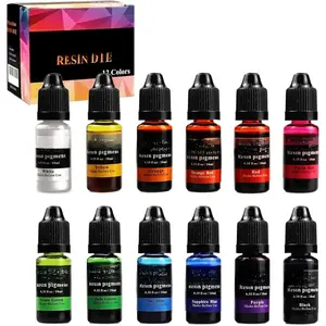12 Colors Epoxy  Color Dye Colorant Liquid Epoxy  Pigment,10ml Each,Translucent