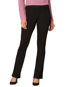 Women's Fitted, Dressy Cotton Itty Bitty Boot Bottoms, Comfortable Casual Pants for Everyday Wear