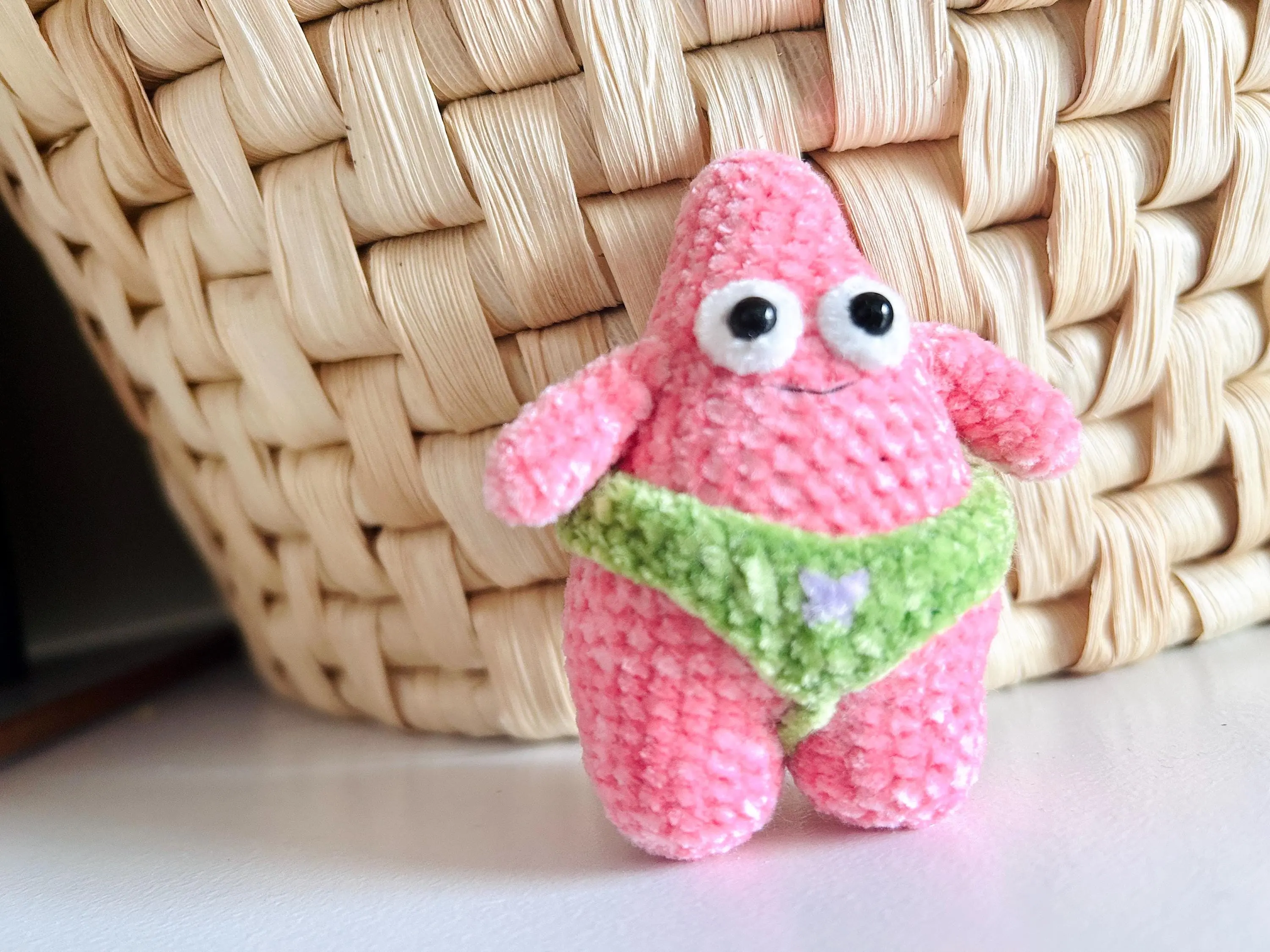 Crochet Bikini Patrick Charm in thong, Handmade Hilarious Funny Gift