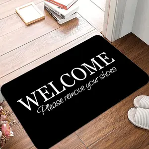 Welcome Letter Pattern Door Mat, Non-slip Soft Floor Mat, Rectangle Home Decorative Carpet, Home Decor Rug for Living Room Bedroom Kitchen, Vanity Decor Accessories
