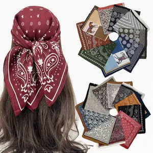 1PC Square Satin Bandana, Silk Like Smooth Head Scarf for Women, Multifunctional Neck Scarf Hair Wrap, Soft Durag for Sleeping & Daily Headwear