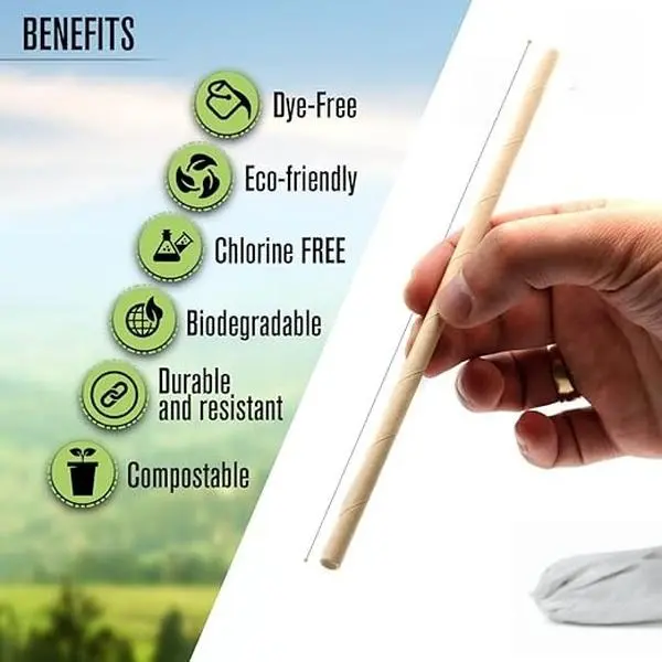 100-Piece Eco-Friendly Biodegradable Bamboo Disposable Straws - Customizable, Dye-Free, Chlorine-Free, Durable, Food-Grade, Minimalist, Natural Textures, Safe for Children & Pregnant Women, Home & Milk Tea Shop Use, All Seasons Kitchen/Bar Utensils, Home/