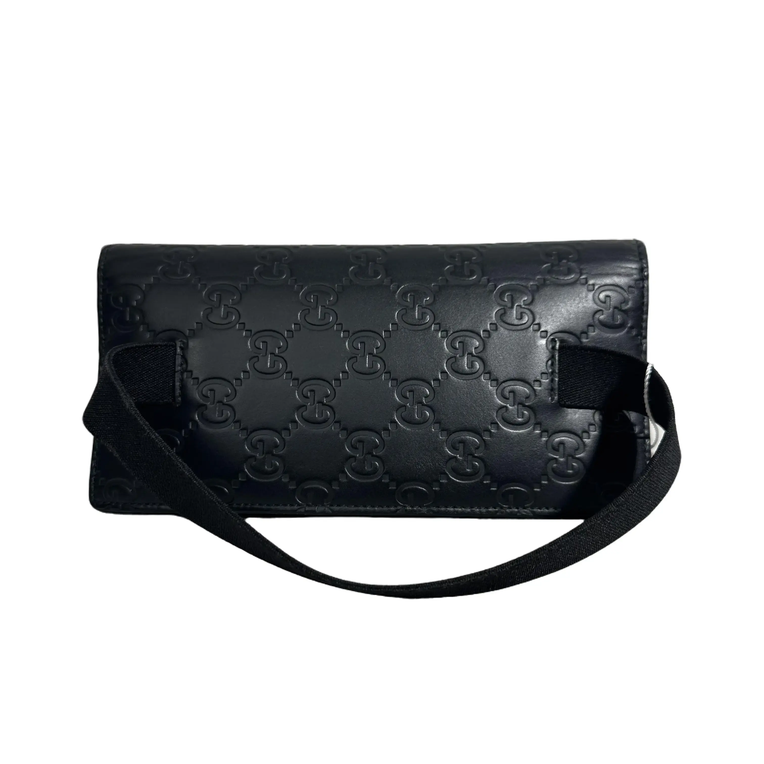 Pre-owned GUCCI Men's Long‑style Wallet with classic black embossed GG monogram TKB00000177