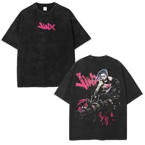 Retro Vintage Jinx Arcane: League of Legends T-shirt Game Cotton, FPS, Game Lover Unisex Shirt Gift for Him Her Y2K Hoodie Sweatshirt Casual Menswear Top Graphic Print Straight N