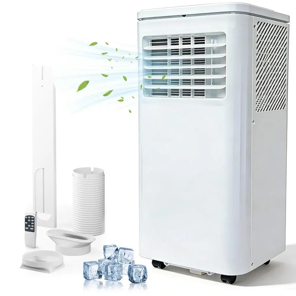 Garvee 14K/10K/8K BTU Fast & Quiet Cooling Portable Air Conditioner, 4‑in‑1 AC Unit with Dehumidifier & Fan, LED/LCD Display, Remote Control, 24H Timer, 4‑Way Swing, 360° Wheels & Window Kit for Bedroom Office Home