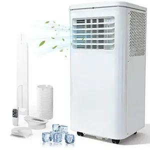 Garvee 14K/10K/8K BTU Fast & Quiet Cooling Portable Air Conditioner, 4‑in‑1 AC Unit with Dehumidifier & Fan, LED/LCD Display, Remote Control, 24H Timer, 4‑Way Swing, 360° Wheels & Window Kit for Bedroom Office Home