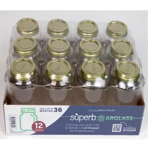 Superb 6081566 32 oz Regular Mouth Canning Jar - Pack of 12