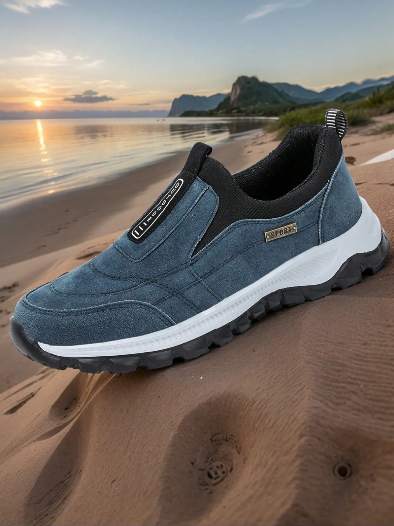 Spring & Fall Casual PU Leather Low Top Shoes, Medium Wide Fit Durable Sneakers for Outdoor Hiking Running, Unisex Large Size Footwear