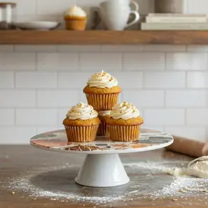 Threshold Fall Stoneware Pumpkin Cake Stand 12" Diameter White Rustic Design for Autumn Gatherings