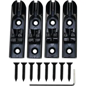 Bass Guitar Bridge with Zinc ALloy Saddle Base Individual Single String Fixed Bridge for 4 String Electric Bass Replacement (Vacuum Black)