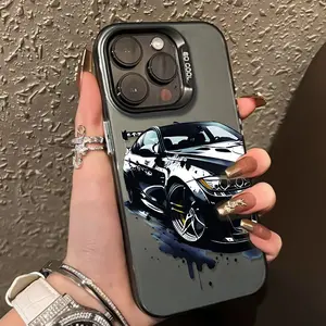 Black Racing Car Enthusiast Shockproof Phone Case For iPhone 7 8 XR 11 12 13 14 15 16 17 Pro Max Samsung S24 S23 S22 S24ultra S23ultra S22ultra S25 FE