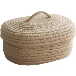 1pc Woven Storage Basket with Lid | Multi-purpose Fabric Tote, Ideal for Gifts, Birthday Raffles, Fundraising Events, Toy and Pet Organization, Shelf Basket, Shelf Baskets