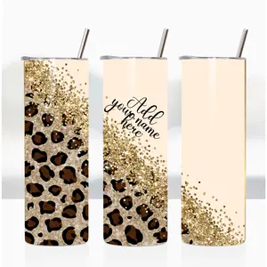 Multicolors diagonal Leopard 20 oz tumbler, Gift tumbler, Personalized tumbler