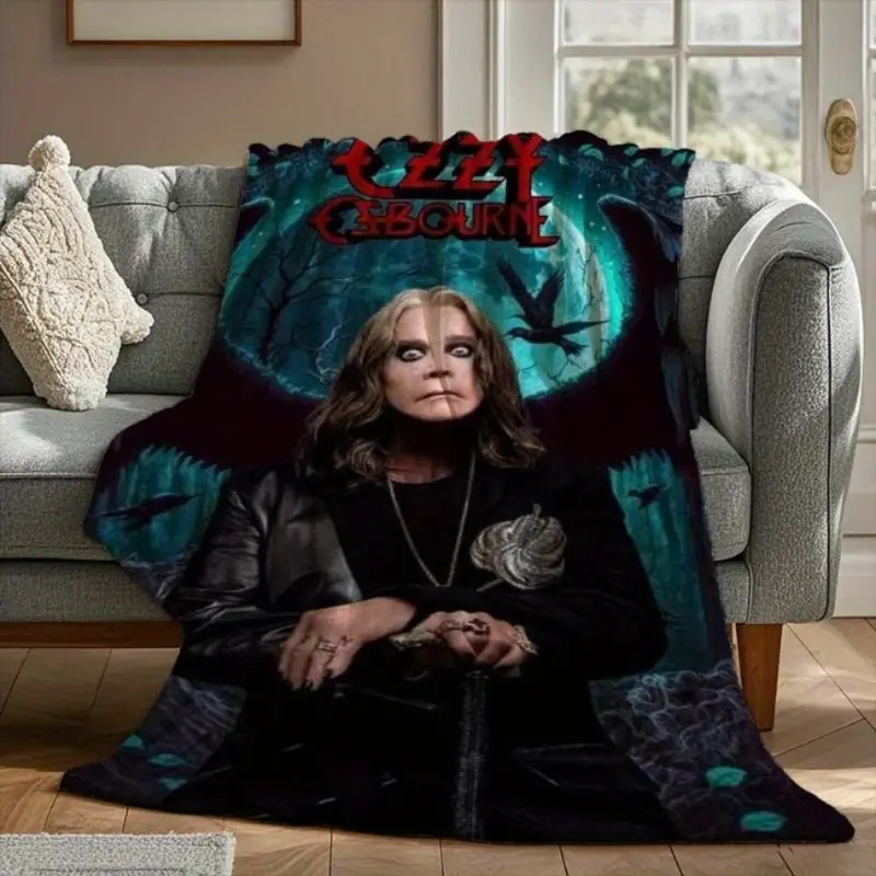 Flannel Fleece Blanket - Soft, Warm, and Versatile for Sofa, Bed, Car, Office, Camping | All-Season Gift, Contemporary Design with Black Hair & Roses