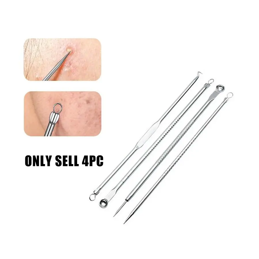 4pcs/set for acne remove blackhead, blackheads, spots, skincare, women's beauty, acne care, pore cleaning, needle hooks, Acne Needle Tools, Blackhead Cleansing Tool, Home Beauty Tool, Facial Care Tools