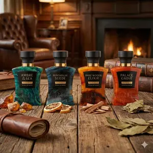 HABIBI NEW YORK The RESERVE Extraits Collection - Four-Fragrance Bundle with Ambre of the Sea, Penthouse Suede, Rare Woods Elixir, and Palace Grove - 25% Oil Concentration, Premium Ingredients, and Timeless Elegance