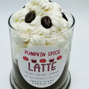 Pumpkin Spice Latte Dessert Candle, Fall Candle, Autumn Candle, Fall Decor, Halloween Candle