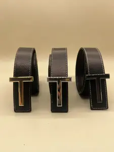 Men's Alloy Buckle Belt, Lightweight Luxury Fashion Business Waistband, Denim Material, 47 Inch, Ideal for Parties and Office Commute