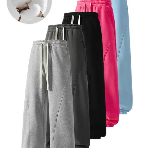 Men’s solid-color drawstring pants, casual loose pants, men’s everyday wear, loose fit