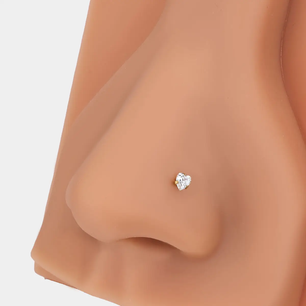 Prong Heart CZ Gold