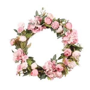 Artificial Rose Wreath 40cm Front Door Spring Summer for Wall