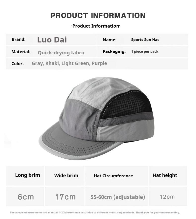 Outdoor Quick-Drying Baseball Cap - Breathable Waterproof Sun-Protective Hat for Cycling Hiking - Slim Luxurious Design - Lightweight Sports Sunscreen - Ideal for Outdoor Activities
