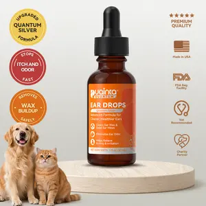 Puainta Dog Ear Cleaner Drops Vet Recommended - Quantum Silver for Itching, Irritation & Wax Build-Up, Made in USA, 1oz