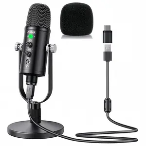Aveek USB Microphone, Condenser Microphone for Phone, Mac,Computer,PS4 and PS5, with Quick Mute,Plug & Play,Cardioid Pickup,Volume Control for Podcast, Recording, Sing, ASMR summerwins