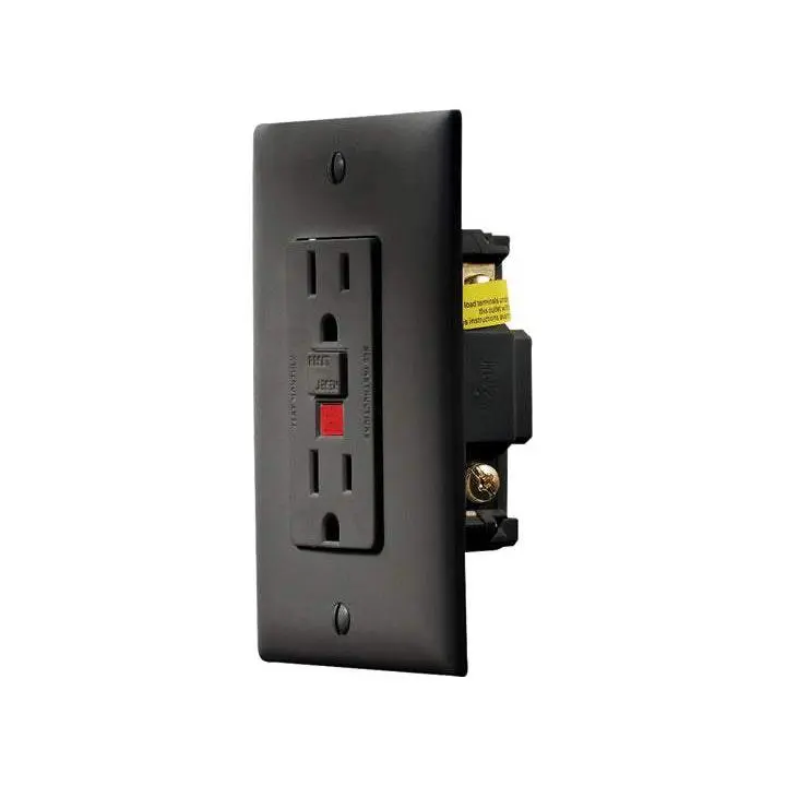 Black Dual Gfci Outlet W/cover-Plate