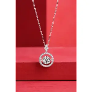 Elegant 1-Carat Moissanite Diamond Necklace in S925 Sterling Silver - Stylish, Trendy Jewelry for Every Occasion