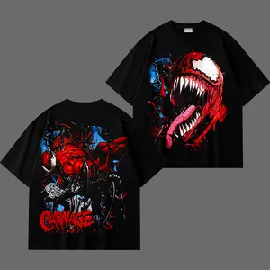 Carnage Graphic T-Shirt MCU Symbiote Villain Tee Retro Comic Style Streetwear Shirt Oversized Tee MCU Villain Graphic Shirt Unisex Cotton Streetwear Gift for Comic Fans