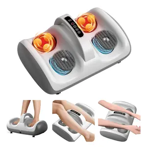 Vibrating Foot Massager with Heat and Vibration, 3D Tapping Rolling Shiatsu Bi-Directional Massage for Foot and Calf, Pain Relief and Plantar Fasciitis Gifts