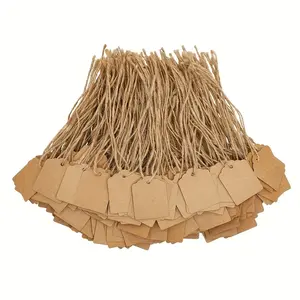 100pcs Kraft Gift Tags with Jute Rope, Bulk Blank Price Tags for Wedding Birthday Holiday, DIY Gift Decoration and Arts Crafts Packaging