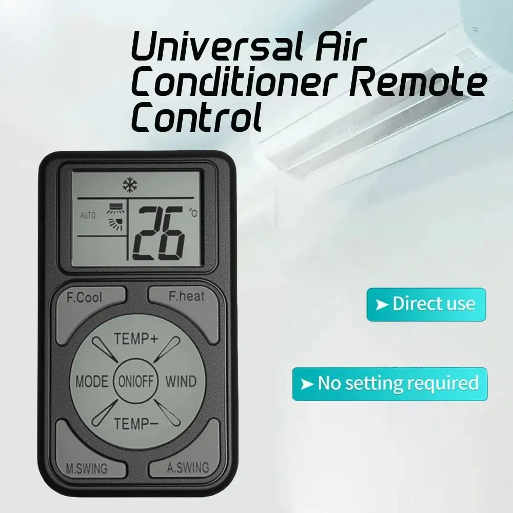 Q58 Mini Portable Universal A/C Remote Control for Aircon Users, Plastic Body, Pocket Size, Simple Layout, Compatible with Major Air Conditioner Brands & Models