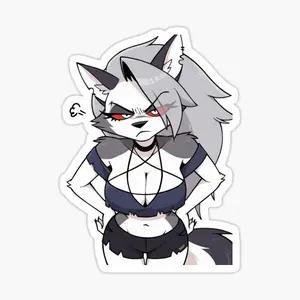 Goth Wolf Girl Waterproof Vinyl Sticker - Dark Aesthetic Alt Girl Decal for Laptop, Water Bottle, Skateboard - Edgy Anime Style Art Sticker