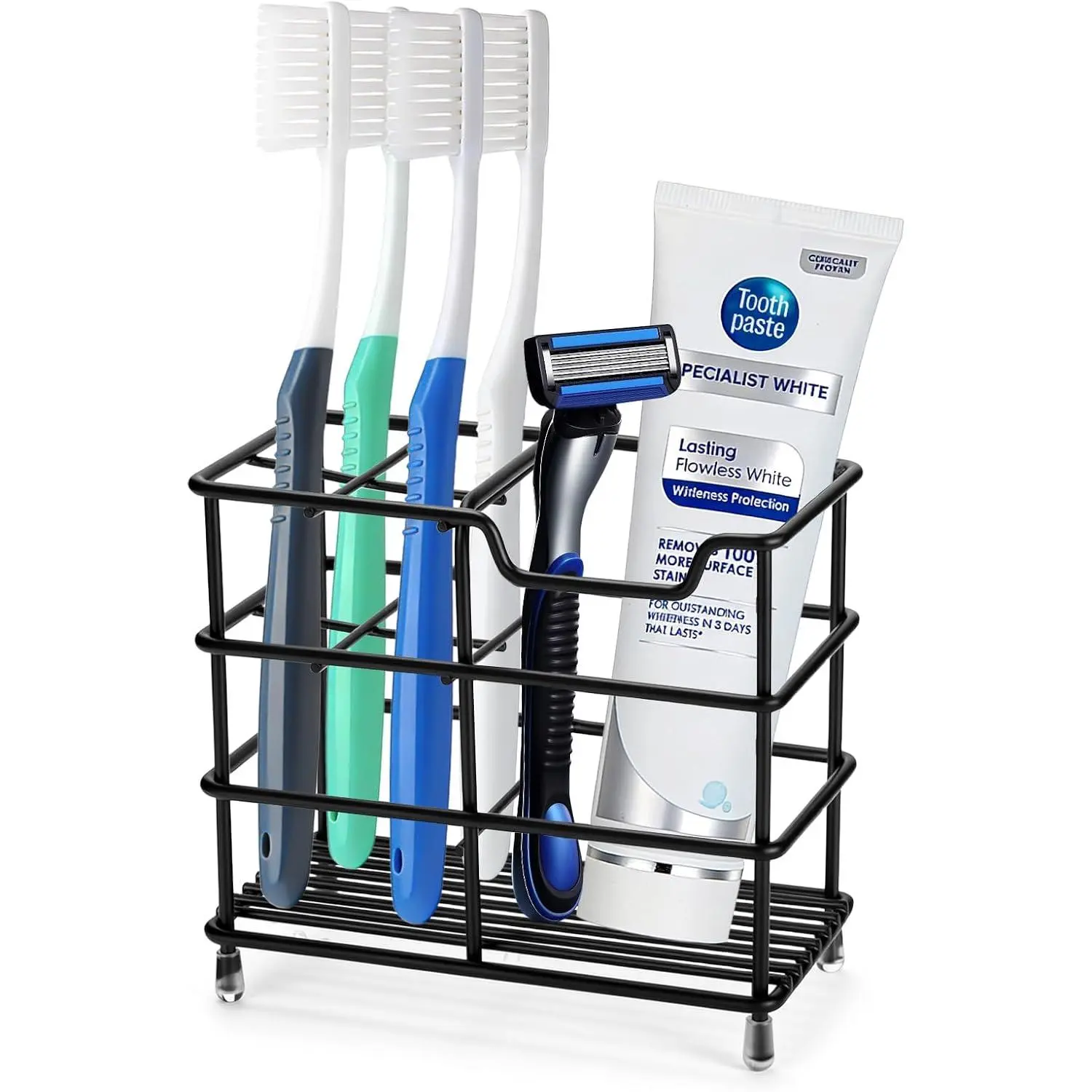 Toothbrush Holders for Bathrooms, Stainless Steel Toothbrush Holder for Kids and Adults, Electric Toothbrush and Toothpaste Holder, Rustproof Bathroom Accessories Organizer