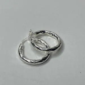925 Sterling Silver Hoop Earrings | Diamond Cut Hoops | Multiple Styles