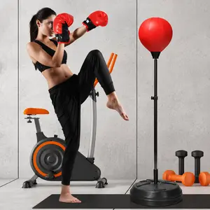 Adjustable Height Punching Bag with Stand & Boxing Gloves, Free Standing Boxing Bag for Home Gym Workout