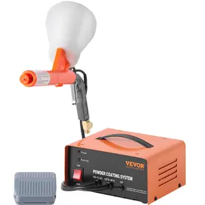 VEVOR Powder Coating System,  50KV Electrostatic Output Powder Coating Kit with Foot Switch, Spray Gun, Nozzles and Powder Cups, Powder Coating Equipment for Home DIY and Commercial Production