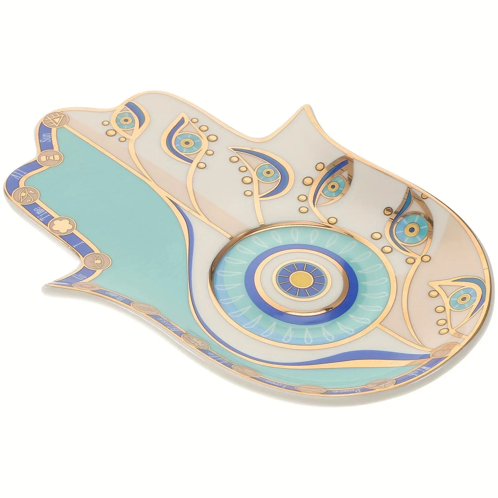 [Gift Mom Birthday] 1pc Trinket Dish Ring Dish Ceramic Evil Eye Trinket Plate Bowl Small Boho Home Decorative Cute Decor Jewelry Tray Dish Gift Mom Brithday