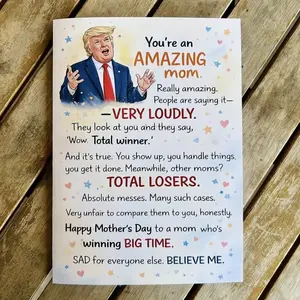 Funny Trump Parody Mom Card , Mother’s Day Political Humor, Funny Mother's Day Card, Sibling Rivalry Card for Mom, Handmade