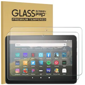 Screen Protector for All-New Amazon Kindle Fire HD 8/Fire HD 8 Plus/Fire HD 8 Kids/Fire HD 8 Kids Pro Tablet (2022/2020,8 inch), Tempered Glass/Case Friendly, 2 Pack