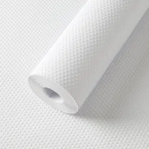 White Waterproof Shelf Liner - Washable Non-Adhesive EVA Drawer Paper for Pantry Cabinets Kitchen Bathroom, Easy to Cut Cupboard Mat, 17.7" X 96 Inch