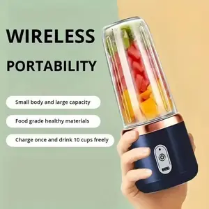 Portable Juicer Cup Smoothie Blender 6 Blade Blender Bottle Household Fruit Juicer Cup USB Rechargeable Juicer Mixer