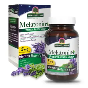 Nature's Answer Melatonin 5mg 60-Capsules | Promotes Restful Sleep | Melatonin + Essential Oils Lavender Calms and Relaxes | Vegan, Gluten-Free | Single Count
