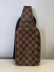 Pre-owned Louis Vuitton Leather Belt Bags Damier Ebene Geronimos