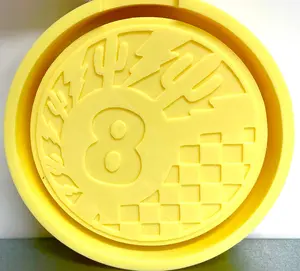 Lightening Bolt and Cactus Checkered 8 Ball Silicone Freshie Mold